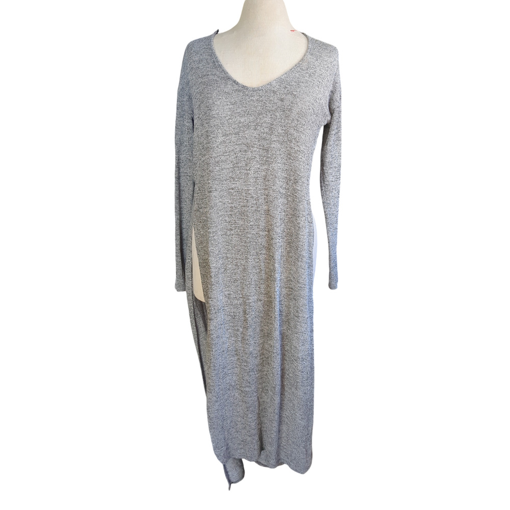 Medium Forever 21 gray side slit women's sweater maxi dress #18b